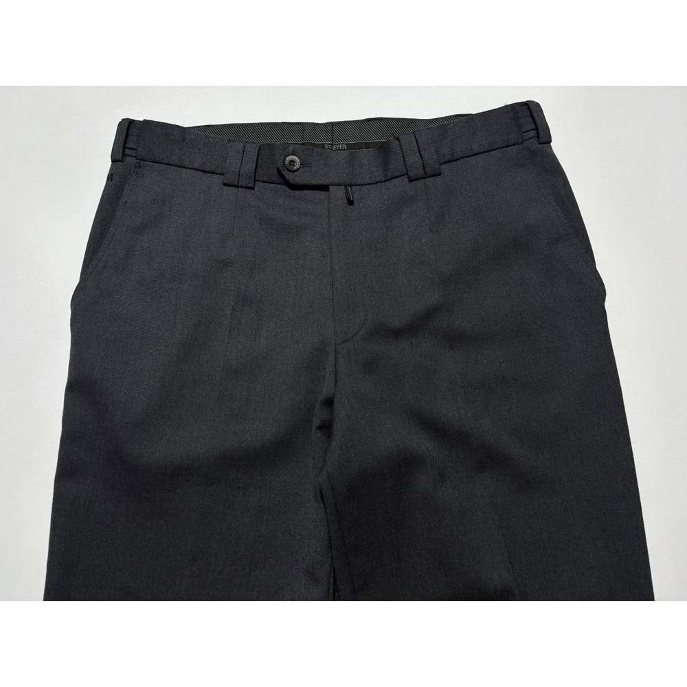 MEYER Dress Pants Trousers Slacks Wool Blend Stretch Expandible Waist Mens 34x32 - Picture 2 of 14